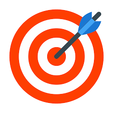 A target with an arrow in the bullseye.