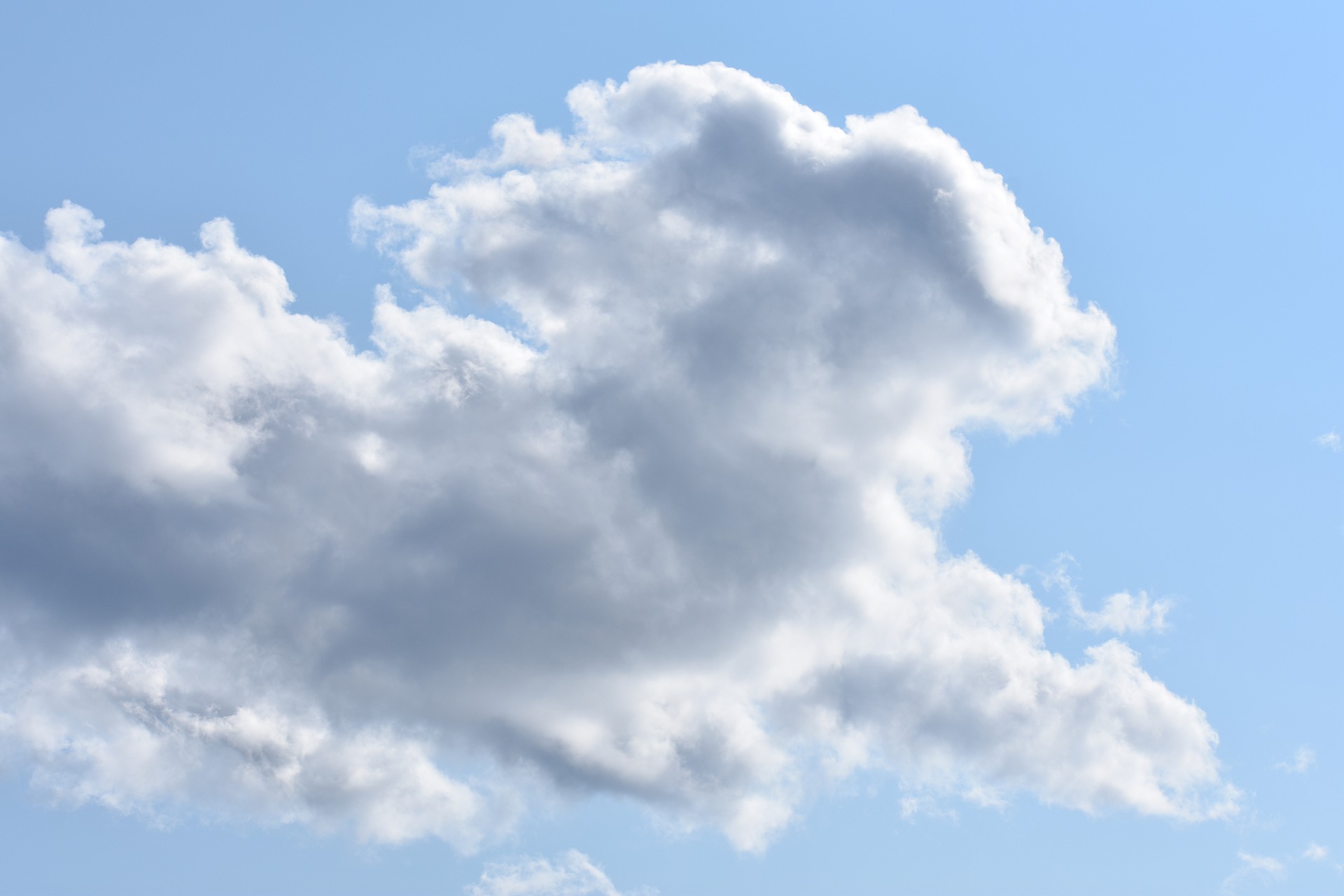 A cloud is in the formation of a rabbit.