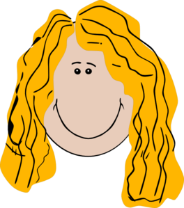 Face with long blond hair