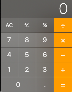 A simple calculator showing 0.
