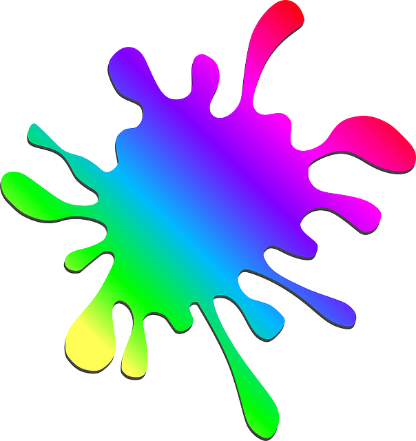Multicoloured splash of paint