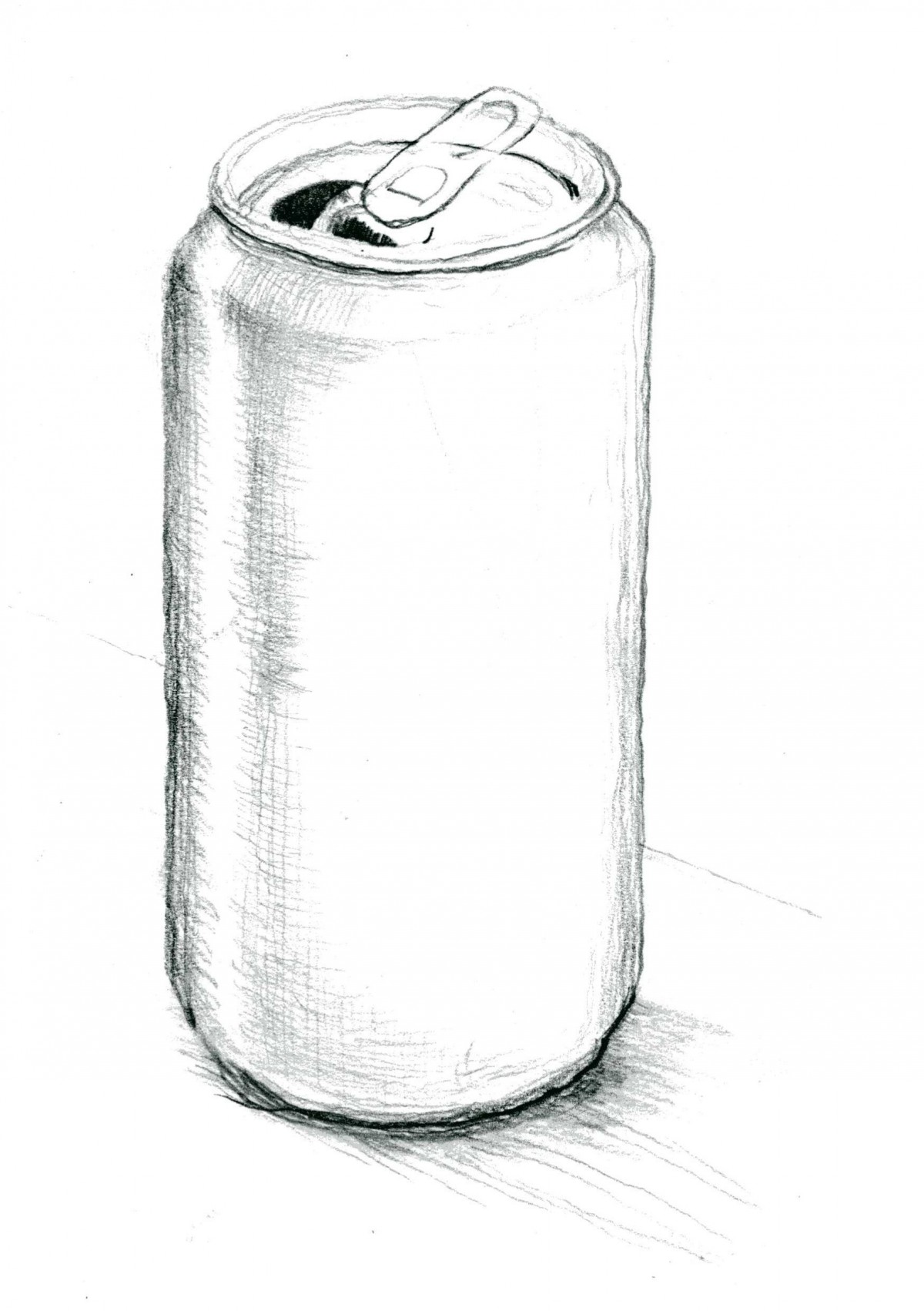 Pencil sketch of a soda can.