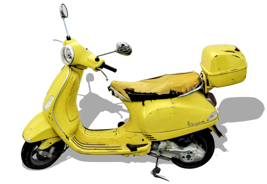 Yellow Vespa scooter
