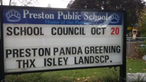 School sign Oct 16