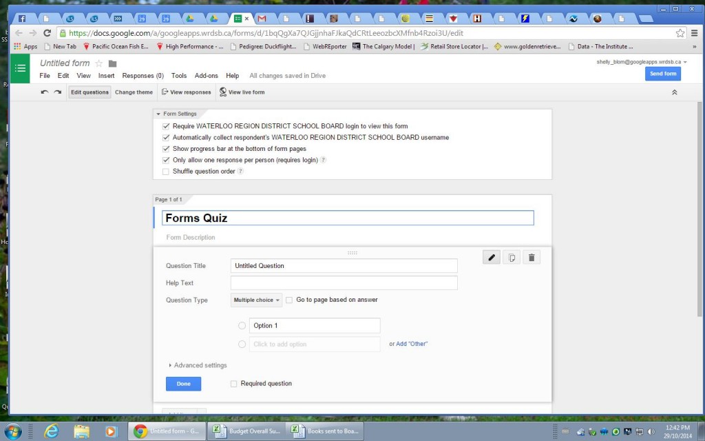 The beginning of a Google Form.