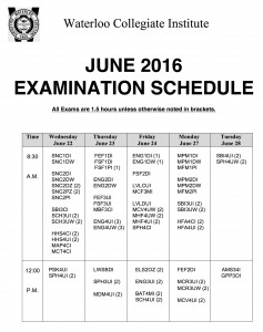 June 2016 final exam sched