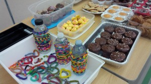 rainbow loom and cupcakes